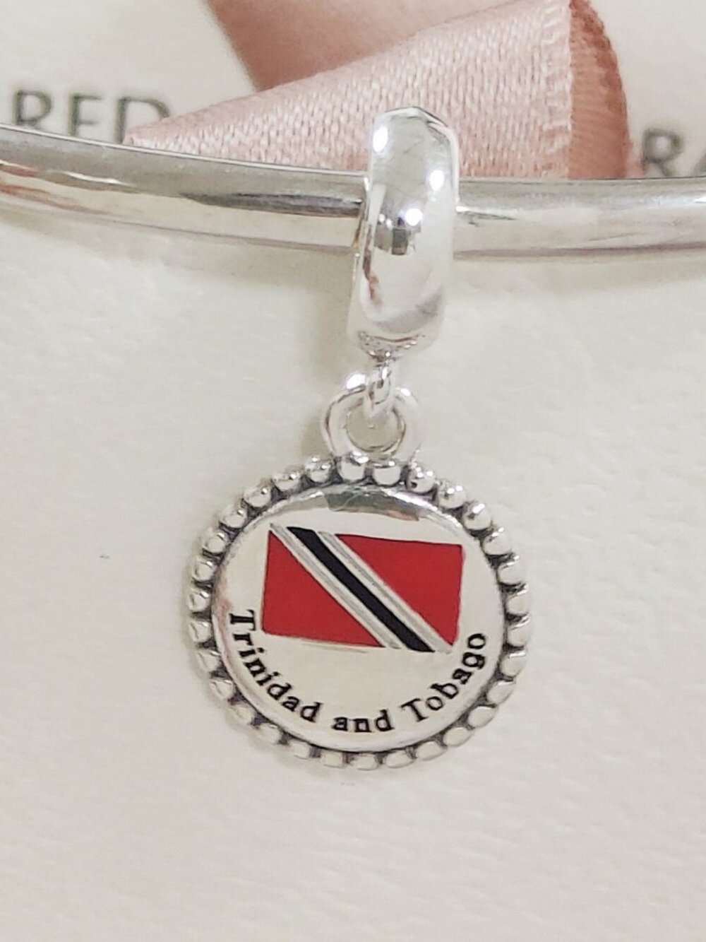 Pandora Republic of Trinidad and Tobago Flag Exclusive Dangle Charm with box